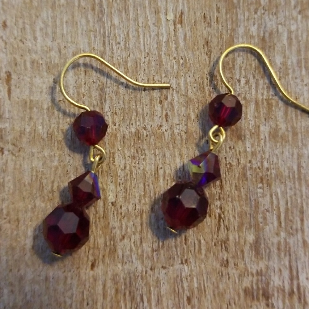 Pretty red crystal earrings